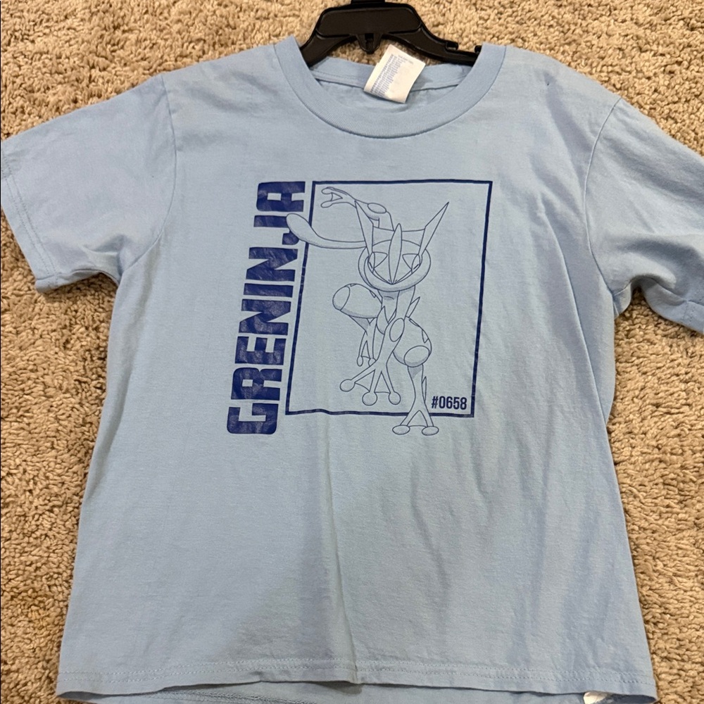 Pokemon Light Blue Greninja Kids T-Shirt